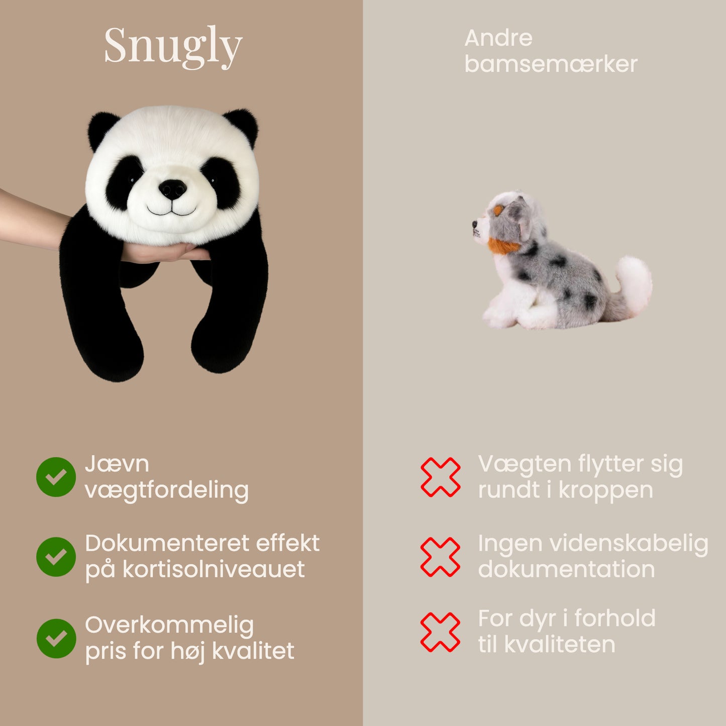 Snugly – Blød krammebamse med vægt